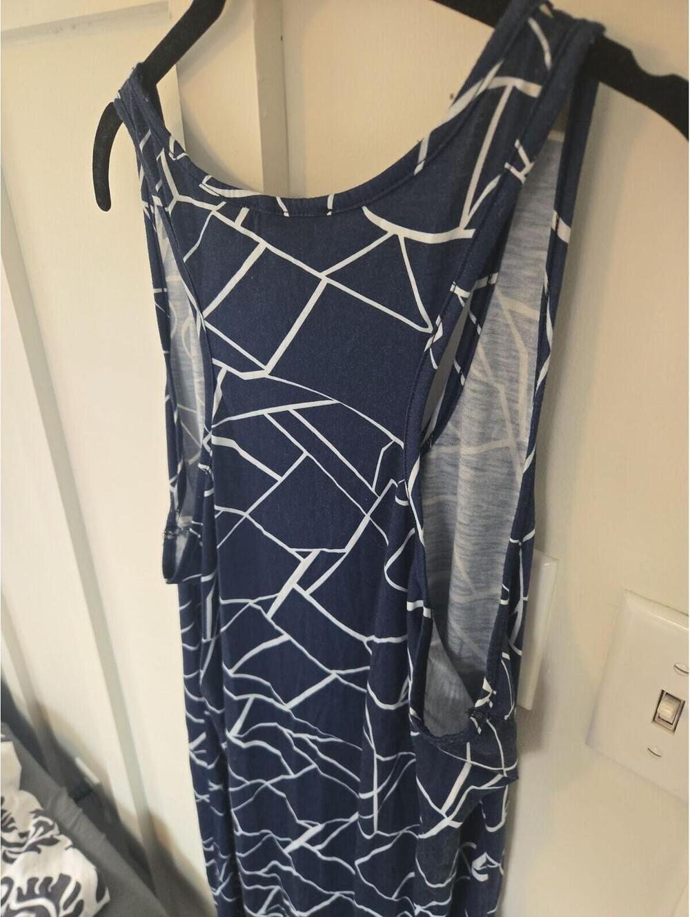 Zanzea Geometric Abstract Print Sleeveless Maxi Dress Size 12 - Picture 4 of 5